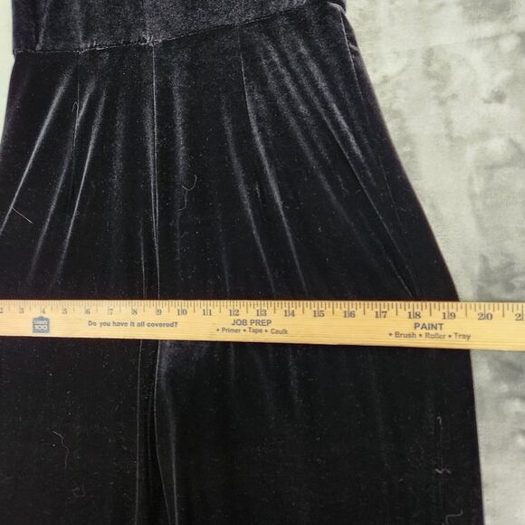 VTG Lillie Rubin Jumpsuit Womans 6 Black Velvet Mock Neck Long Sleeve 1 Pc Goth - Picture 8 of 14